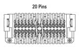 Afmetingen Zero8-connector, recht, 20-polig