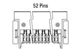 Afmetingen Zero8-connector, haaks, 52-polig
