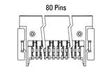 Afmetingen Zero8-connector, haaks, 80-polig