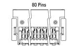 Afmetingen Zero8-connector, haaks, 80-polig